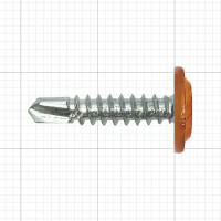 Саморезы с пресс-шайбой оцинкованные 4.2x19 с буром 500 шт. цвет орех