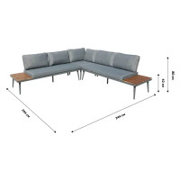 Набор мебели Лаин GS010 алюминий цвет серо-бежевый стол диван угловой элемент