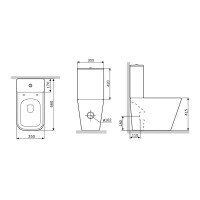 Унитаз-компакт AM.PM Spike Flash Clean C9S8601SC, безободковый, сиденье с микролифтом, двойной смыв