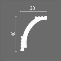 Плинтус потолочный ударопрочный Design-3 белый 30x40x2000 мм