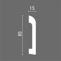 Плинтус настенный/потолочный полистирол ударопрочный Modern-1 белый 15x80x2000 мм