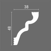 Плинтус потолочный полистирол Modern-2 белый 38x48x2000 мм