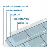 Комплект стеновых панелей ПВХ Абстракция бирюзовый 300x300x1.5 мм 0.465 м²