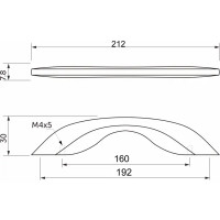 Ручка-скоба мебельная Enel-160/192 192 мм цвет черный