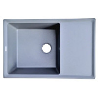 Мойка для кухни врезная Delinia 76x50 см глубина чаши 19 см кварцевый песок цвет серебристый