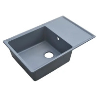 Мойка для кухни врезная Delinia 76x50 см глубина чаши 19 см кварцевый песок цвет серебристый