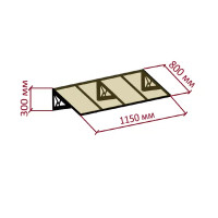 Козырек YS1150 железо 115x80x30 мм коричневый