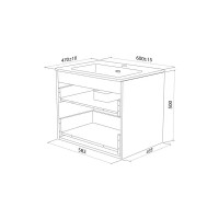 Каркас тумбы подвесной с раковиной Iddis Lahta LAH60W0i95K 67x60x47 см цвет белый