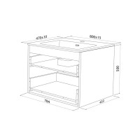 Каркас тумбы подвесной с раковиной Iddis Lahta LAH80G0i95K 67x80x47 см цвет серый