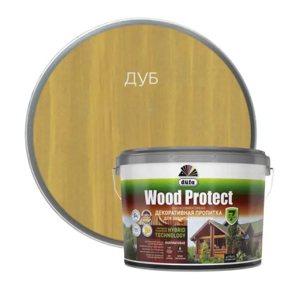 Пропитка для древесины Dufa Wood Protect полуматовая дуб 9 л