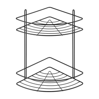 Полка для душа ЧМЗ Практик угловая 2 яруса цвет черный матовый