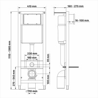 Комплект инсталляция с унитазом Berges Line Pro 043225, безободковый с микролифтом, клавиша SoftTouch цвет черный