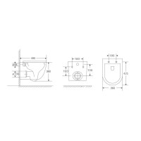 Комплект инсталляция с унитазом Berges Line Pro 043225, безободковый с микролифтом, клавиша SoftTouch цвет черный