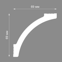 Плинтус потолочный полистирол Modern-3 белый 70x70x2000 мм