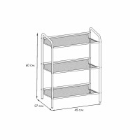 Этажерка для обуви Женева 13 45x60x27 см 3 полки металл цвет белый