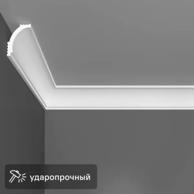 Плинтус потолочный ударопрочный Design-3 белый 30x40x2000 мм