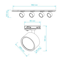 Трековая система освещения Apeyron 16-84 98.2 см цвет черный 16 м2