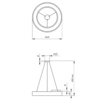 Светильник подвесной светодиодный «Geometria» Ring 5 м² нейтральный белый свет цвет черный