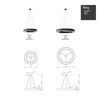 Светильник подвесной светодиодный «Geometria» Ring 5 м² нейтральный белый свет цвет черный