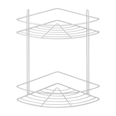 Полка для душа ЧМЗ Практик угловая 2 яруса цвет белый матовый