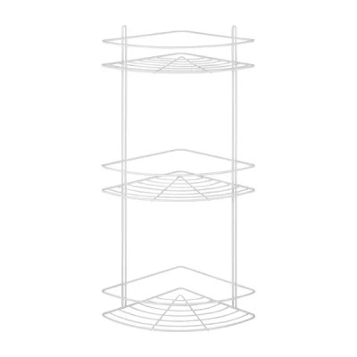 Полка для душа ЧМЗ Практик угловая 3 яруса цвет белый матовый