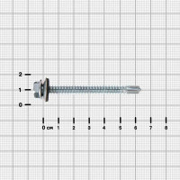 Саморезы кровельные по металлу с пресс-шайбой цинк 6.3х64 4 шт.