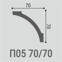 Угол внутренний для плинтуса пенополистирол Де-Багет П 05 70/70 белый 70x70 мм