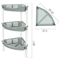 Стеллаж для ванной угловой Berossi Relax 39.63x27.5x68.7 см цвет серая мистерия