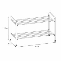 Этажерка для обуви Альфа 22 65x40x30 см 2 полки металл цвет черный