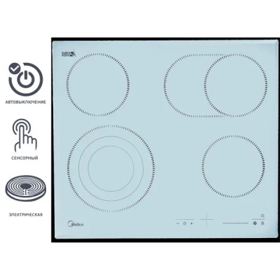 Электрическая варочная панель Midea MCH64767FW 59 см 4 конфорки цвет белый