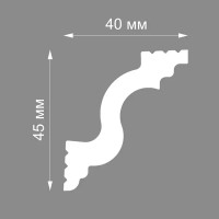 Плинтус потолочный полистирол Classic-2 белый 40x45x2000 мм