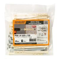 Дюбель-гвоздь с цилиндрической манжетой для полнотелых материалов Европартнер 8x120 мм 20 шт.