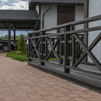 Плитка тротуарная Старый город Лхаус Рассвет 1200x1000x60 мм красно-золотой