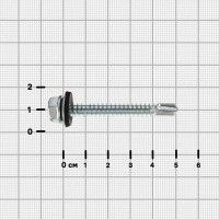 Саморезы кровельные по металлу с пресс-шайбой цинк 6.3х51 4 шт.