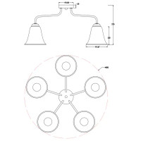 Люстра потолочная Bells 5 ламп E27 60 Вт цвет белый