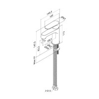 Смеситель для раковины Iddis Kink KINBL00i01, однорычажный, цвет черный матовый