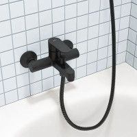 Смеситель для ванны Iddis Kink KINBL00i02WA, однорычажный, цвет черный матовый