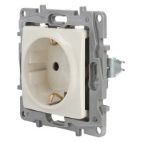 Розетка с заземлением - Legrand Etika - со шторками 16А 250В винтовые зажимы - слоновая кость