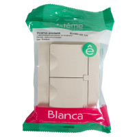 Розетка двойная встраиваемая Schneider Electric Blanca с заземлением цвет бежевый