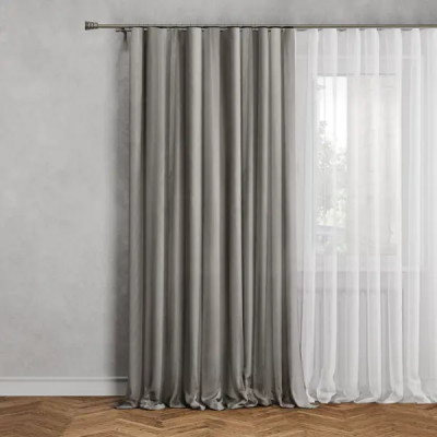 Штора на ленте Tegal 140x260 см цвет серый Gran 3