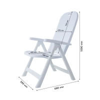 Кресло складное Adriano Discover 61x68x109 см полипропилен цвет белый