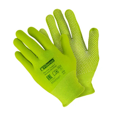 Перчатки ПВХ с микроточками Fiberon размер 9/L цвет зеленый
