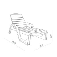 Шезлонг Прованс 195x72x45 см пластик темно-коричневый