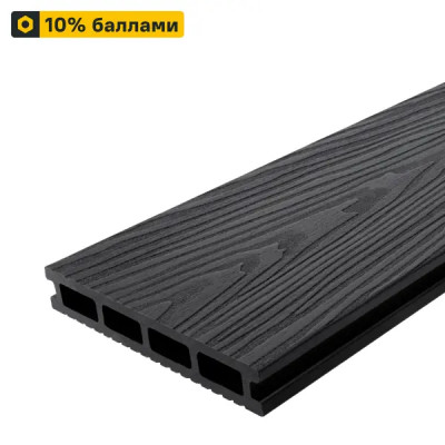 Террасная доска ДПК T-Decks цвет Графит 150x25x3000 мм двусторонняя вельвет/структура древесины 0.45 м²