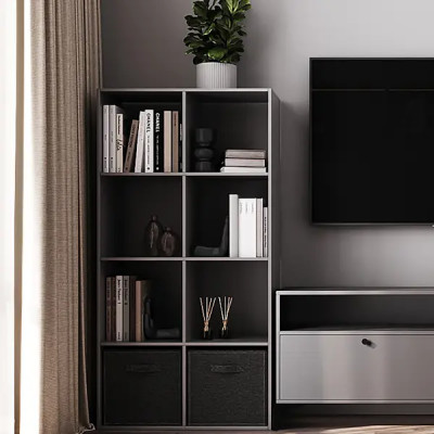 Стеллаж Kub Моно 8 секций 70x140x31.7 см ЛДСП цвет серый