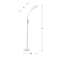 Торшер напольный светодиодный Diopro 18 Вт регулируемый белый свет цвет белый