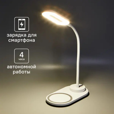 Лампа настольная светодиодная Diopro 5 Вт овал регулируемый белый свет цвет белый