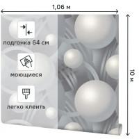 Обои флизелиновые Palitra Family Grandpop серые 1.06 м FM72268-41