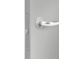 Дверь межкомнатная глухая Пронто 60x200 см Hardflex цвет серый жемчуг с замком и петлями