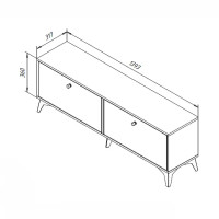 Тумба под телевизор Kub Моно 140x54x32 см ЛДСП цвет серый